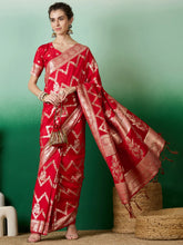 Womens Fashion Ethnic Red Color Sarees-MLSHWSA1408RED0ONE